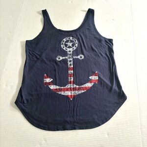 American Anchor Patriotic‎ Red White Blue Tank Top Women’s size M